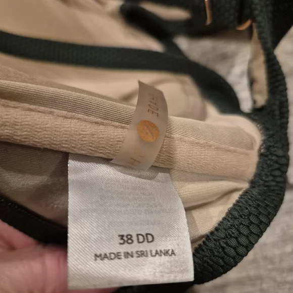 Shade & Shore 38DD Dark Olive Textured Honeycomb Balconette Bikini Top - Picture 3 of 3